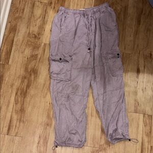 Kids Gray Cargo Pants with jaw strings